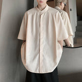 WIAOFELLAS  -  New Chinese Style Men's Shirts Stand Collar Bamboo Printing New Short Sleeved Single Breasted Casual Male Clothing