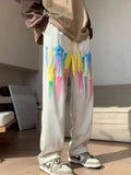 Wiaofellas  -  Men's Sweatpants Hip-hop Wide Leg Man Sweat Pants Straight Trousers Stylish New Items In Baggy Tracksuit Bottoms Korean Style
