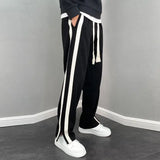 WIAOFELLAS  -  New Spring and Summer Fashion Hong Kong Style Split Wide Leg Casual Loose Fashion Brand Sports Straight Sleeve Men's Pants