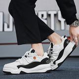 WIAOFELLAS  -  Autumn Men Casual Shoes Fashion Solid Colour Chunky Anti Skid Sports Sneakers Thick Sole Comfortable Breathable Mesh Footwear 44