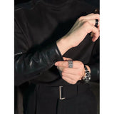 WIAOFELLAS  -  Luxury Black Base Layer T-Shirt Men's Versatile High Collar Slim Fit Long Sleeve Top