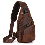 WIAOFELLAS  -  Luxury Male Chest Bags Genuine Leather Crossbody Bag Men Sling Chest Pack for Men Chest Bag Leather casual men one shoulder bag