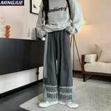 WIAOFELLAS  -  Street Hiphop Pants High Street Trendy Retro Jeans Men Loose Straight Wide Leg Pants