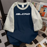 WIAOFELLAS  -  New Summer Black Grey Retro Patchwork Football Jersey Y2K Tshirt Sports Breathable Short Sleeve O-neck T-shirt for Women