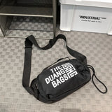 WIAOFELLAS  -  Crossbody bag niche design chest bag men ins drawstring shoulder bag cycling mobile phone bag waist bag