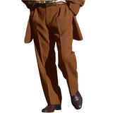 Wiaofellas  -  Men's Solid Color Simple Basic Casual Knitted Suit Trendy Business Daily Trousers Four Seasons New Fashion Male Clothes Pants