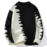 WIAOFELLAS  -  Graffiti Color blocked Fashion Knitted Sweaters Men's Knitwear Warm Pullover High Quality Mens Casual Loose Male Jumpers