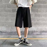 WIAOFELLAS  -  Mens Suit Shorts Summer Fashion Korean Version Solid Color Drape Five-Point Pants Popular Casual Trend Loose Street Y2k Shorts