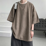 WIAOFELLAS  -  Good Quality T-Shirts Men Summer Sale Cotton Male Tshirt Linen Short Sleeves Tee Shirt Boys Basic Plain Tops Oversize B156