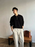 WIAOFELLAS  -  Old Money Wind Sweater Men's Autumn and Winter Lazy Premium Sense Interior Bottom Long Sleeve Knitted Sweater Relaxed Jacket