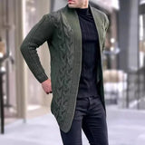Wiaofellas  -  Autumn Men Casual Fashion Cardigan Sweater Elegant Solid Color Knit Coat Hombre Tops Male All-match Outwear Men's Clothing