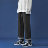 WIAOFELLAS  -  Autumn Loose Straight-leg Men's Jeans Korean Trendy Casual Ankle-length Pants Brand Versatile Youth All-match Denim Trousers