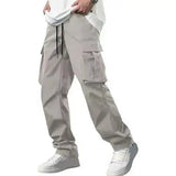 WIAOFELLAS  -  Casual Cargo Pants with Dstring And kets Workwear Sle Loose Fit High Waist Men's  Color Utili Trousers