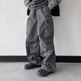 Wiaofellas  -  Black Baggy Cargo Pants Fashion Harajuku Straight Trousers Men's Y2K Vintage Baggy Casual Pocket Streetwear Hip Hop Korean Style