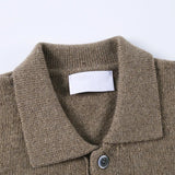WIAOFELLAS  -  Trendy Solid Color Men's Sweater Polo Shirts 2025 Autumn Winter New Casual Long Sleeve Knitted Jumpers Men Fashionable Sweaters