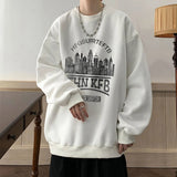 Wiaofellas Apricot, Black, White, Dark Gray, Autumn And Winter Hoodie Boys Heavy Loose Casual Sweethearts Top S-5XL