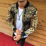 Wiaofellas  -  Spring Autumn Men's Print Jacket Zipper Coats Leisure Fashion Loose Tops Male Hip Hop Ropa Men Clothing Brand