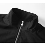 WIAOFELLAS  -  Thin Stand Collar Workwear Jacket Men New Spring Autumn Men's Solid Color Coat Zipper Fashion Windproof Bomber Jackets Man