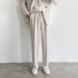 WIAOFELLAS  -  Men Small Trousers Spring and Summer New Korean Style Trendy Nine-point Casual Straight Loose Wide-leg Pants