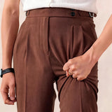 Wiaofellas  -  Men's Light Luxury Naples Slim-fit Dress Pants Casual Italy Retro Premium Elegant Popular Leisure Suits Trousers New Spring