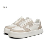 WIAOFELLAS  -  Small Harajuku Thick Bottom Men's Matching Color Large Size Lace-up Casual Board Shoes Student Trend Wear-resistant Sports Shoes