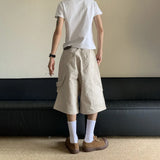 WIAOFELLAS  -  Cropped Pants Summer American Retro Baggy 3d Cargo Capri Pants Hip-Hop Streetwear Trendy Casual Handsome Stylish Pants For Men
