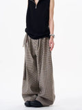 WIAOFELLAS  -  Old Qian style pleated wide-leg pants versatile body three-dimensional belt straight-leg pants men's trousers trousers