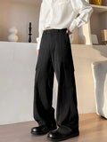 WIAOFELLAS  -  American Sle Large Size Patchwork Big ket High Quali Men's Casual Pants Trendy Brand Simple Match Haome Long Pants