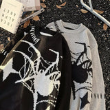 WIAOFELLAS  -  Y2K Mens Sweaters Knitting Long Sleeve Crew Neck Ripped Sweater Spring Autumn Men Streetwear Fashionable Knitted Jumper Tops