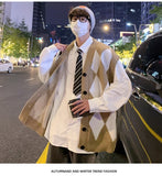 WIAOFELLAS  -  New Autumn Winter Fashion Trend Casual Vneck Cardigan Vest For Men Highquality Korean Version Loose Comfortable Versatile Jacket