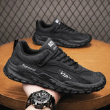 WIAOFELLAS  -  Summer Retro Style Solid Color Friction Thick Sole Increase Men's Comfortable Lace-up Breathable Large Net Casual Sneakers