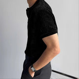 WIAOFELLAS  -  Men T Shirt Solid Color O-neck Short Sleeve Zipper Male Tee Tops Streetwear Loose Summer Fashion Casual Men Clothing