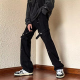 WIAOFELLAS  -  Jeans Men Fashion Slim Handsome Spring Autumn Ribbons Rivet Button Design American Style Youthful Temperament Trousers Teenagers