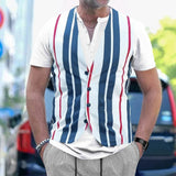 WIAOFELLAS  -  Mens Fashion Trend British Style Y2k Tops 2025 Summer New Single-Breasted Fake Two-Piece Short-Sleeved Shirts Mens Clothing