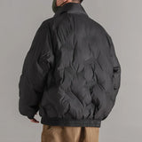 Wiaofellas  -  Winter American Fashion Vintage Parkas Jackets For Men Outdoor Windbreaker Y2K Casual Padding Coats Loose Embroidery Down Jacket