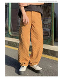 WIAOFELLAS  -  Vintage Jacquard Jeans Men's Street American Straight Wide-leg Jeans Yellow Pantalones Hombre Y2K Fashion Streetwear Loose Pants