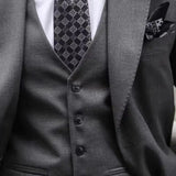 WIAOFELLAS New Style Wedding Men Dark Grey Peak Lapel Suits Business Casual Formal Costume Homme Slim Fit 3 Pcs Set Jacket Vest Pants