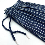 WIAOFELLAS  -  Striped slacks Loose straight cone slacks Hip hop niners wide leg striped slacks