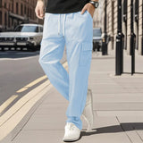 Wiaofellas  -  American Straight-leg Men's Casual Trousers Summer Loose Thin Fashion Sports Tether Overalls