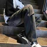WIAOFELLAS  -  Spring Autumn New American Retro Jeans Washed Overalls Y2K High Waist Multi Pocket Loose Street Hip Hop Casual Men S Wear