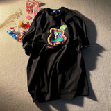 WIAOFELLAS  -  Question Mark Bear Printing T Shirts 100% Cotton Women Y2K T-shirt Cute Short Sleeve Casual Loose Oversized Tee Tshirt