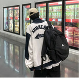 Wiaofellas  -  Baseball Jacket Men's American Retro Jacket Hip Hop Jacket Versatile High Street Ins Loose Jacket Vintage
