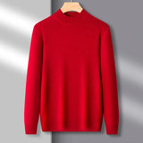 WIAOFELLAS  -  Half High Collar Sweater Men Autumn Winter Thicker Warm Casual Minimalist Ulzzang Basic Clothing Pullovers All-match Tender Chic