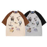 WIAOFELLAS  -  Streetwear Men T Shirt Sport Style Hip Hop Oversized T-Shirt Retro Patchwork Harajuku Tshirt Cotton Hipster Casual Tops Tee