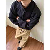 WIAOFELLAS  -  cleanfit American retro blue jacket men's spring and autumn high-end short loose stand-up collar jacket