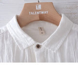 WIAOFELLAS  -  Japanese Retro Wrinkled Short-sleeved Linen Shirt for Men Summer Casual Thin Breathable Loose Half-sleeved Cotton Linen Shirt