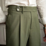 WIAOFELLAS  -  Men's Suit Pants Slim Fit Trousers For Wedding Party Business Formal Waistline Suit Pants Spring Summer