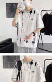 Wiaofellas  -  Tie-dyed Short-sleeved T-shirt Men's Loose Design and Casual Half-sleeved