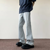 WIAOFELLAS  -  Blue Waed Summer Thin American High Street Straight Leg Jeans Cleanfit Haome Flared Pants for Men Long Youth Trendy Fit