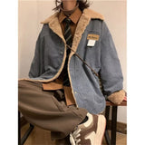 WIAOFELLAS  -  fashion trend warm leisure commuting corduroy jacket men's winter loose plush plus velvet padded leisure lapel jacket cloth